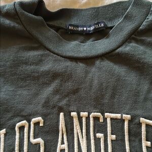 Brandy Melville Olive Los Angeles Tee
